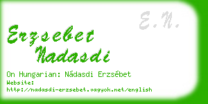 erzsebet nadasdi business card